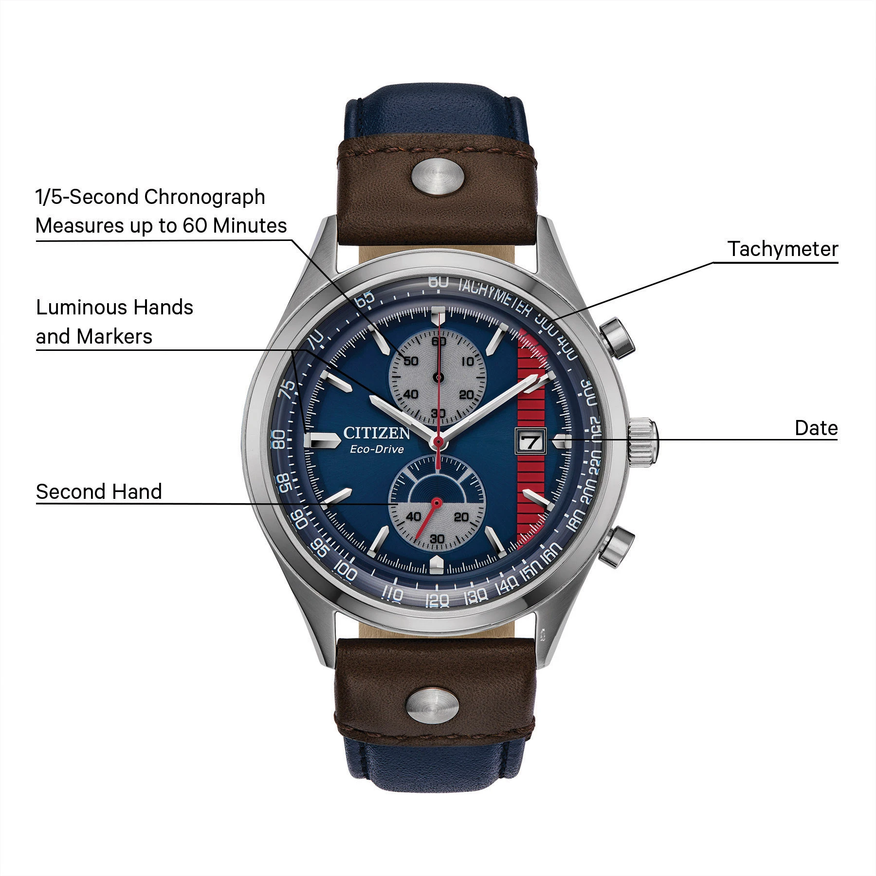 Han Solo Blue Dial Leather Strap CA7021-04W | CITIZEN